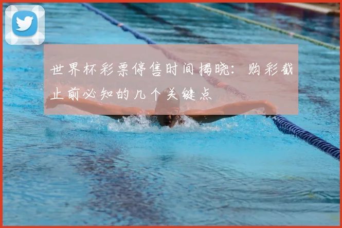 世界杯彩票停售时间揭晓：购彩截止前必知的几个关键点